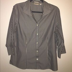 Chicos Gray and White Shirt